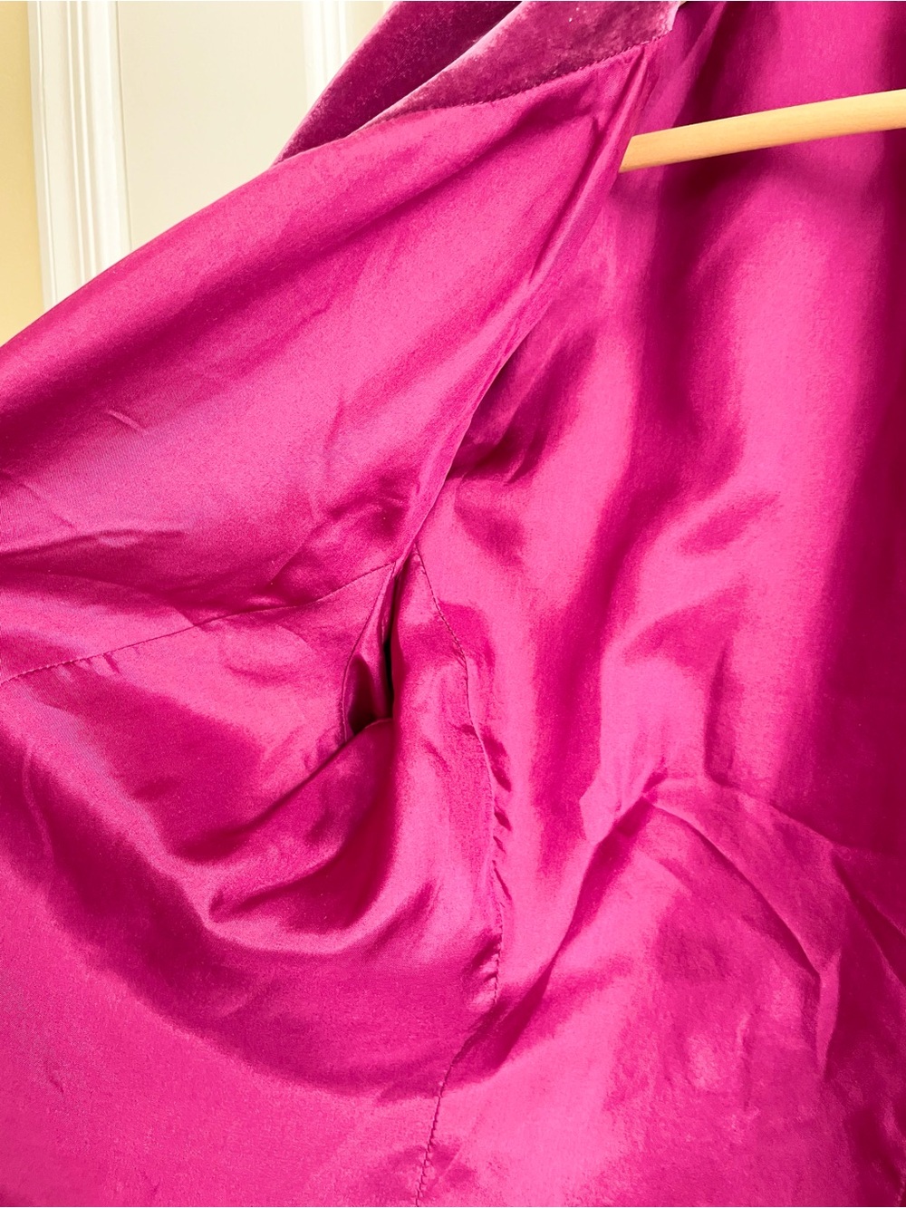 Philippe Adec Raspberry Pink Velvet Blazer Jacket Silk Lined Sz 14 Whimsy Girly - Picture 5 of 7